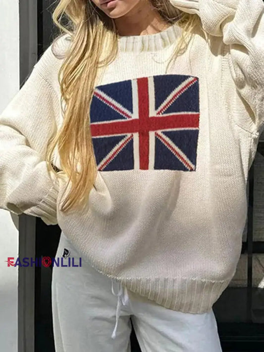 Women’s British Flag Sweatshirt White / S