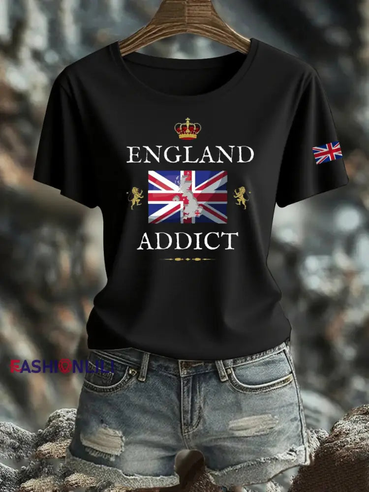 Women’s British Iron On Short Sleeve T-Shirt Black / S