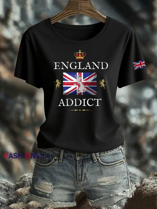 Women’s British Iron On Short Sleeve T-Shirt Black / S