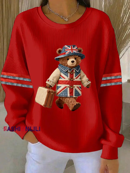 Women’s British style Print Casual Sweatshirt Red / S