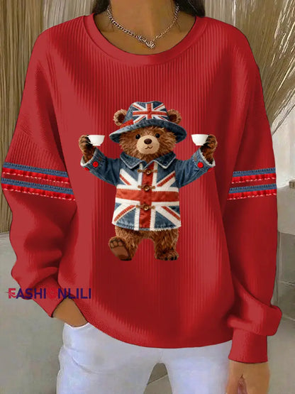 Women’s British style Print Casual Sweatshirt Red / S