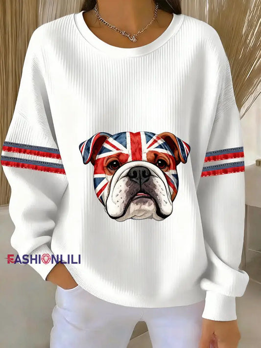 Women’s British Style Printed Casual Sweatshirt A / S