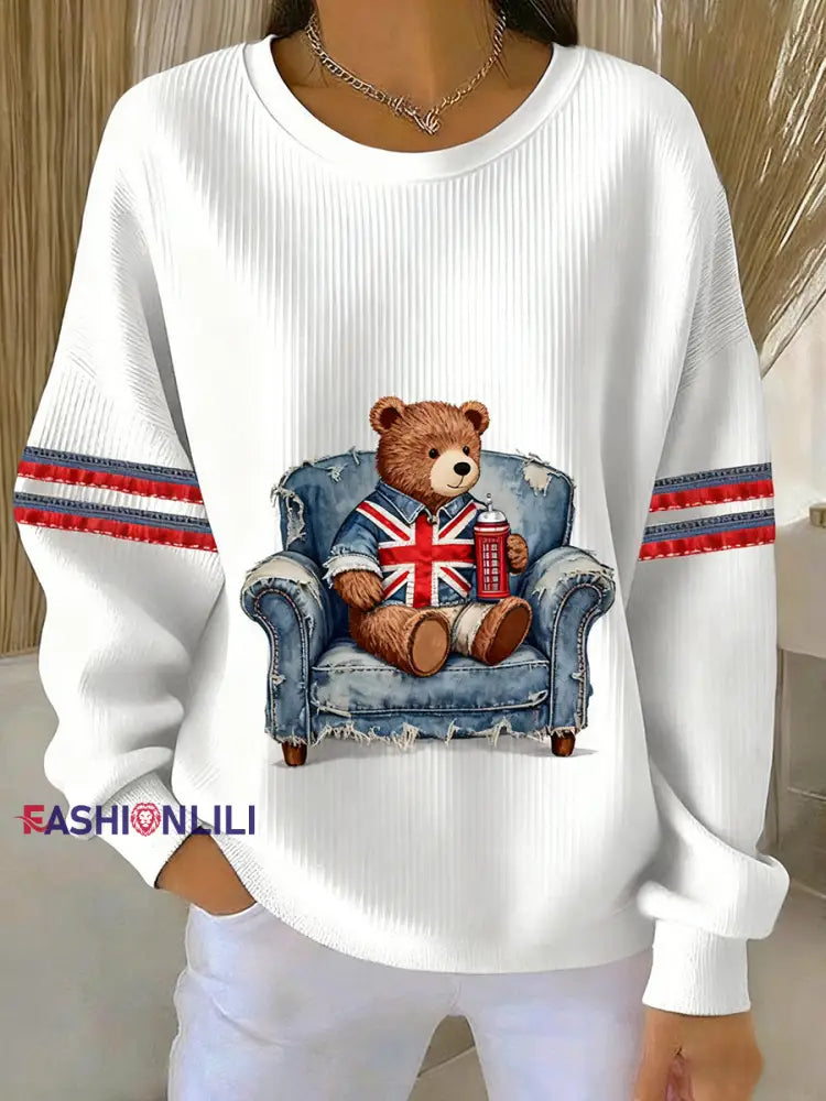 Women’s British Style Printed Casual Sweatshirt A / S