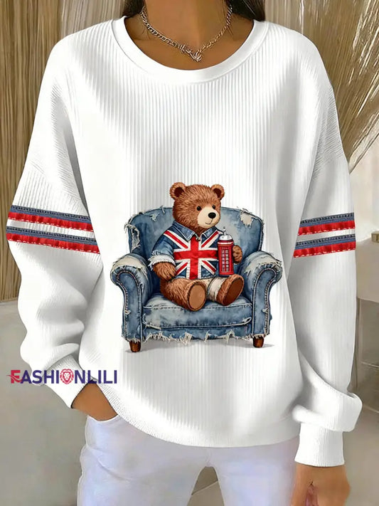 Women’s British Style Printed Casual Sweatshirt A / S