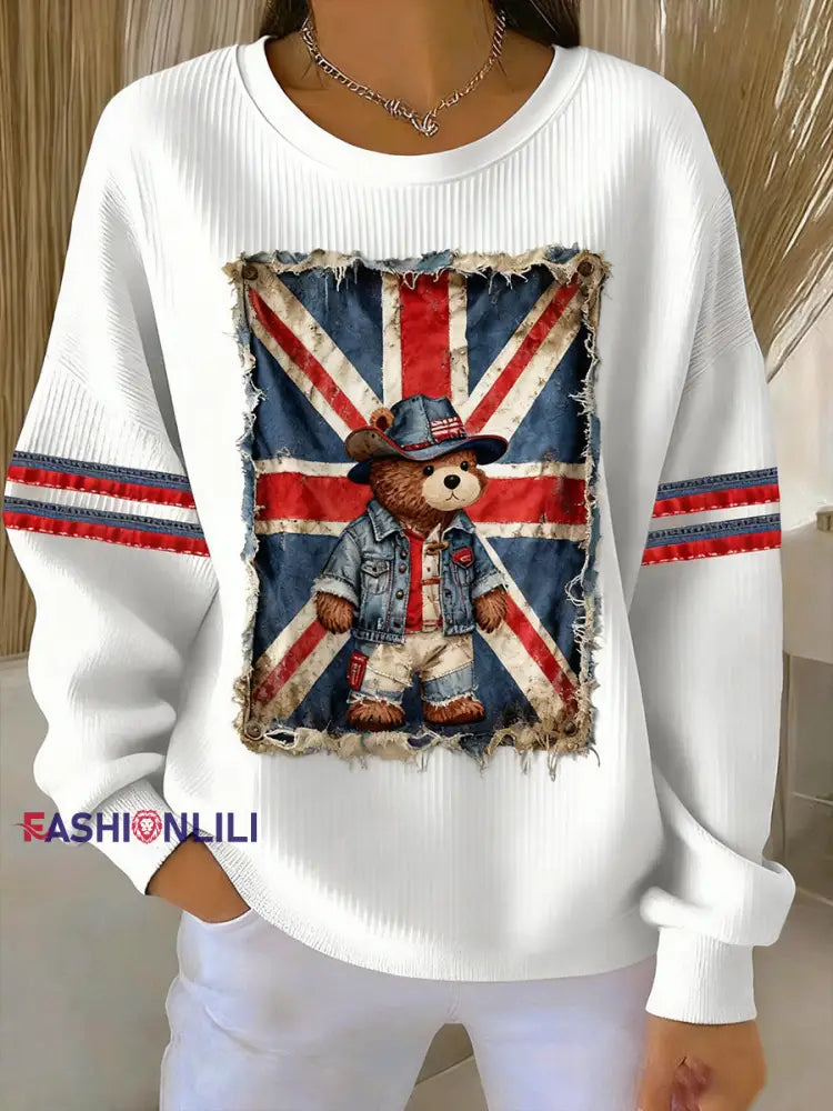 Women’s British Style Printed Casual Sweatshirt A / S