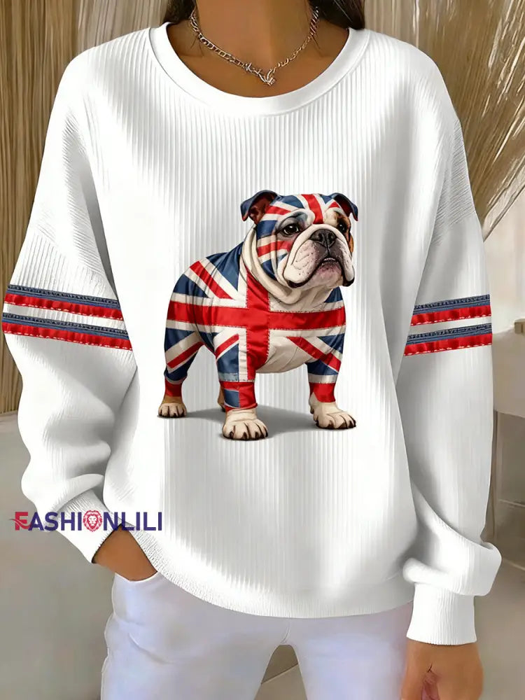 Women’s British Style Printed Casual Sweatshirt A / S