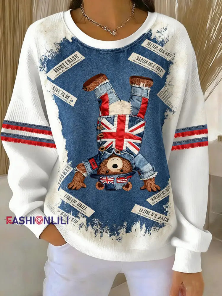 Women’s British Style Printed Casual Sweatshirt A / S