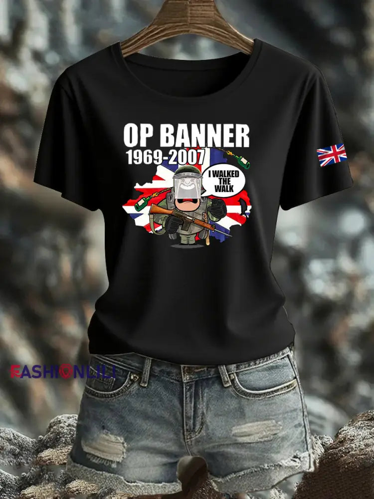 Women’s British Veteran Iron On Short Sleeve T Shirt Black / S