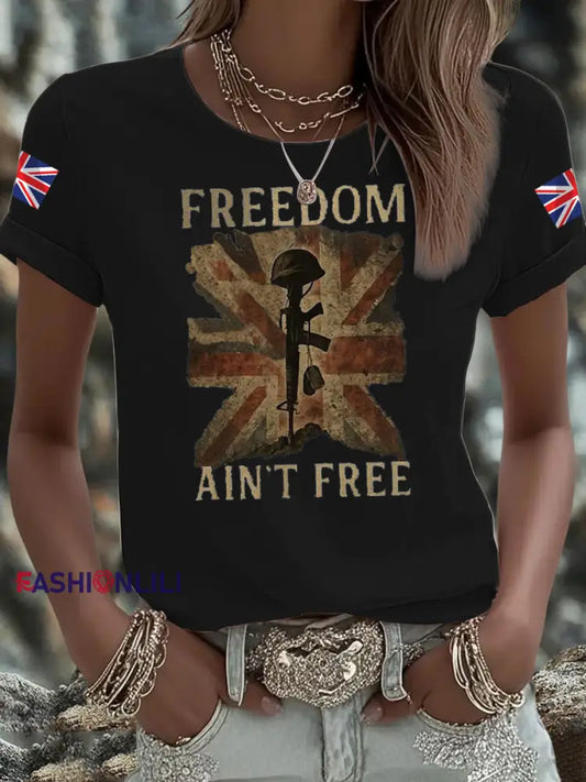 Women’s British Veteran Iron On Short Sleeve T Shirt Black / S