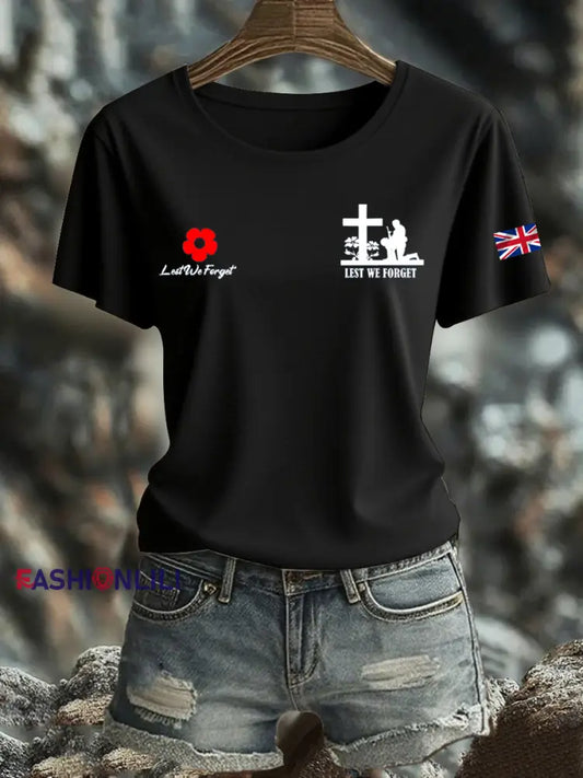 Women’s British Veteran Iron On Short Sleeve T Shirt Black / S