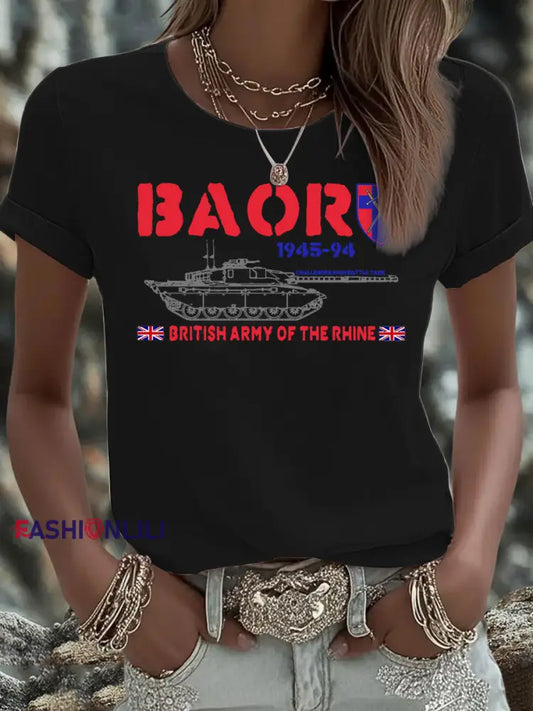 Women’s British Veteran Iron On Short Sleeve T Shirt Black / S