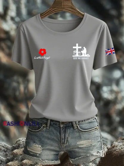 Women’s British Veteran Iron On Short Sleeve T Shirt Light Gray / S