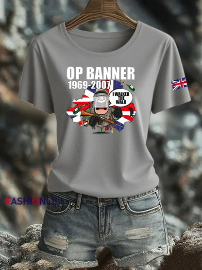 Women’s British Veteran Iron On Short Sleeve T Shirt Light Gray / S