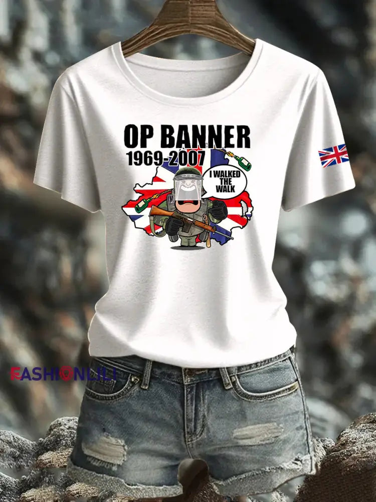 Women’s British Veteran Iron On Short Sleeve T Shirt White / S