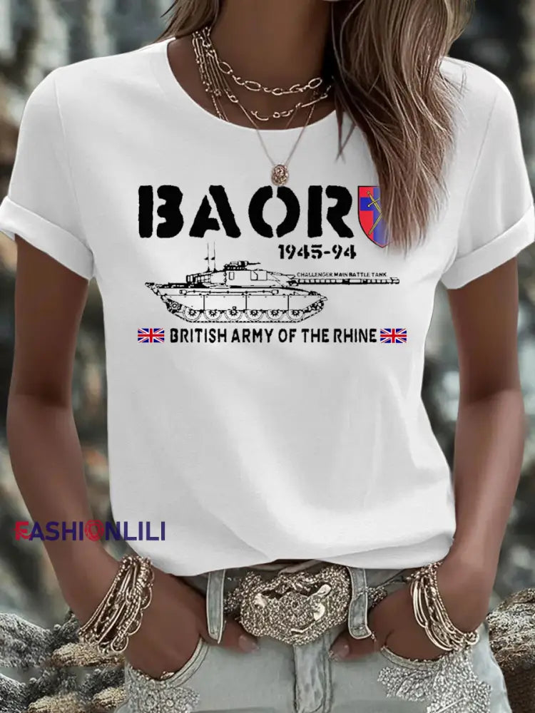 Women’s British Veteran Iron On Short Sleeve T Shirt White / S