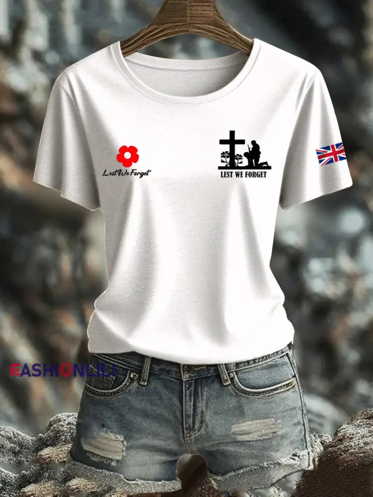 Women’s British Veteran Iron On Short Sleeve T Shirt White / S