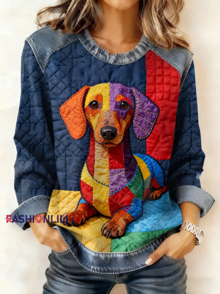 Women’s Casual Patchwork Animal Print Hooded Sweatshirt As picture / S