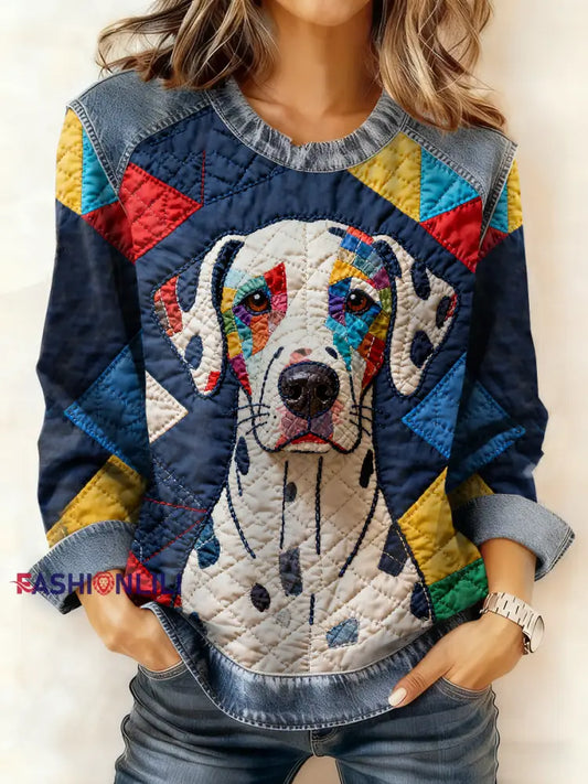 Women’s Casual Patchwork Animal Print Hooded Sweatshirt As picture / S