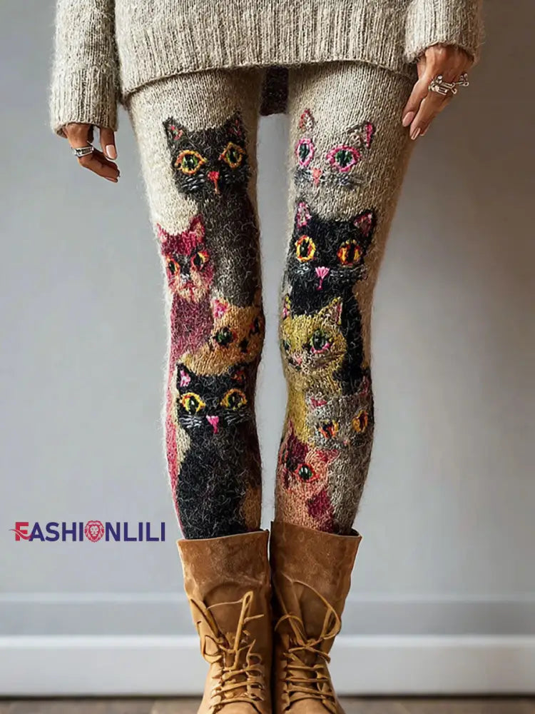 Women’s Cats Print Leggings As picture / S