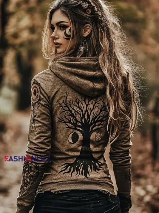 Women’s Clothing Viking Tree of Life Jackets Brown / S