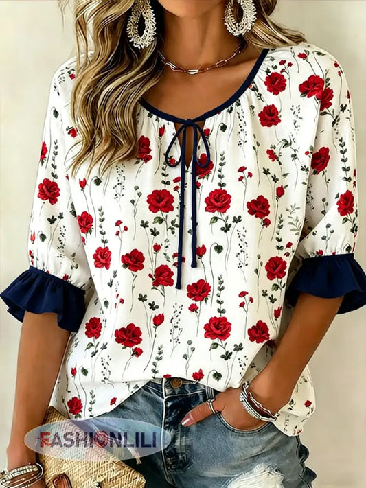 Women’s Croatian Red And White Checkered Art Print T-Shirt