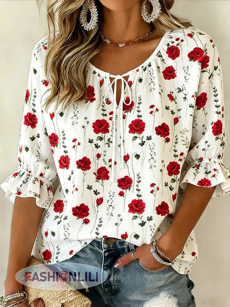 Women’s Croatian Red And White Checkered Art Print T-Shirt