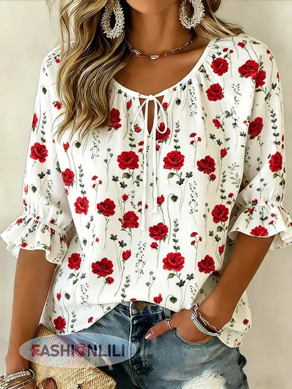 Women’s Croatian Red And White Checkered Art Print T-Shirt