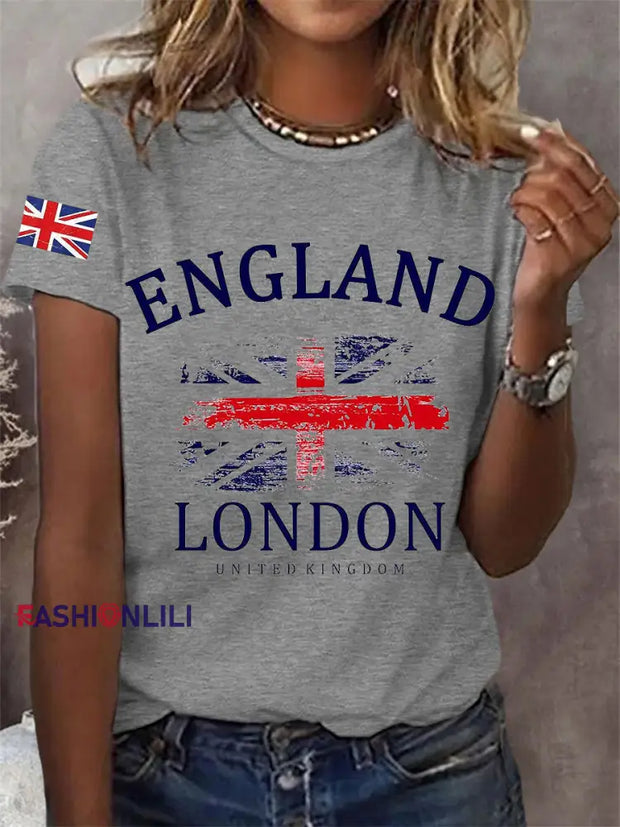 Women’s England Casual Tee Light Gray / S