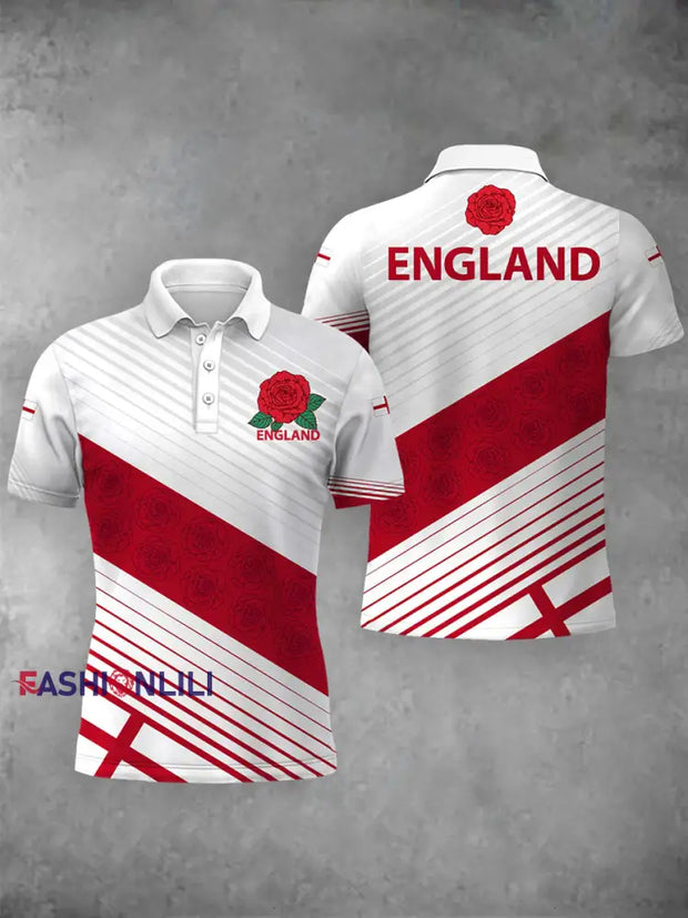 Women’s England Flag ’English Rose’ Short Sleeve Tee White / S