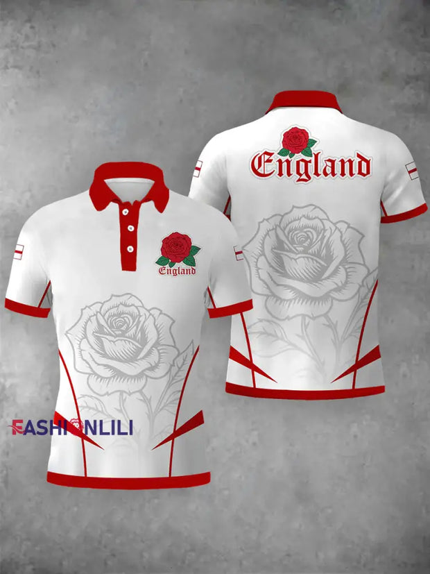 Women’s England Flag ’English Rose’ Short Sleeve Tee White / S