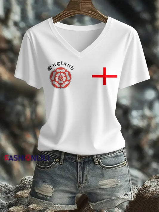 Women’s England Football Lover It’s Coming Home 2026 Printed T-shirt White / S