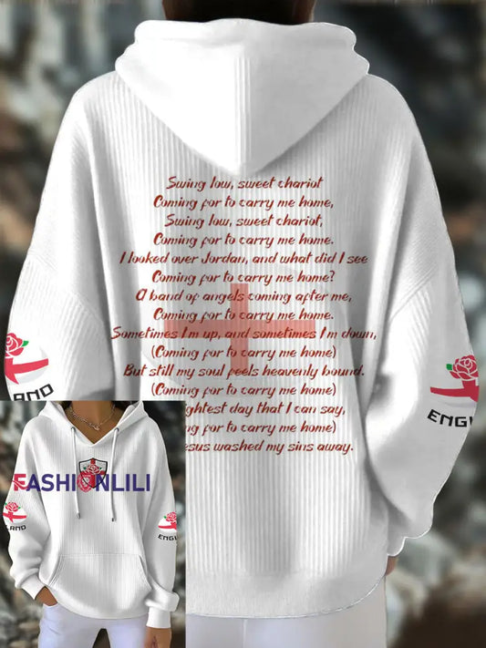 Women’s England Rugby Lover Printed Hoodie White / S