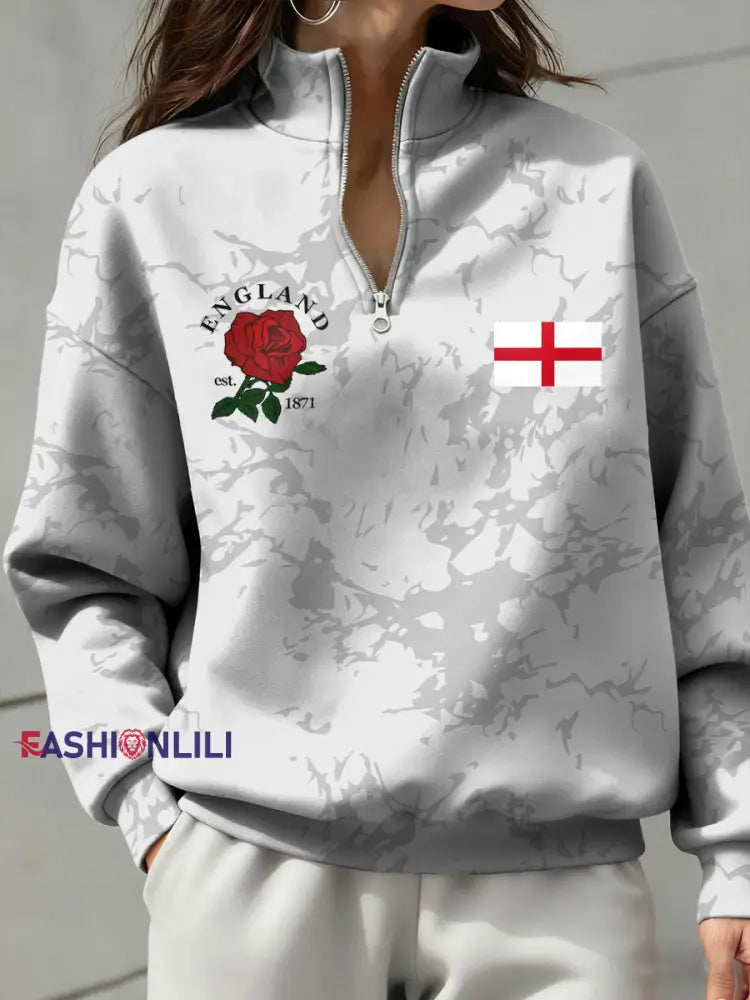 Women’s England Rugby Lover Printed Sweatshirt White / S