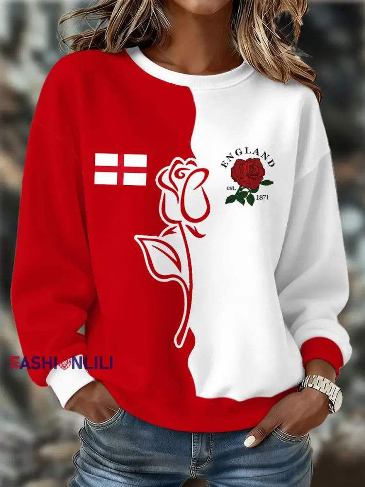 Women’s England Rugby Lover Printed Sweatshirt White / S