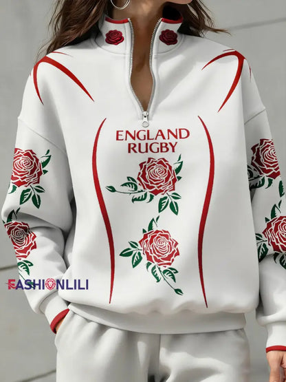 Women’s England Rugby Lover Printed Sweatshirt White / S