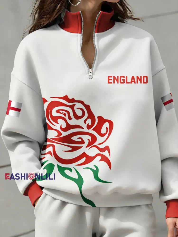 Women’s England Rugby Lover Printed Sweatshirt White / S