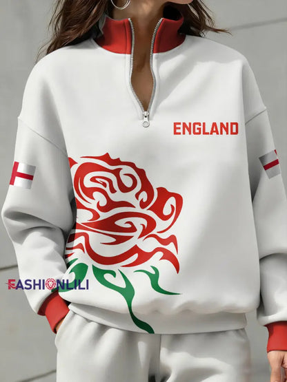 Women’s England Rugby Lover Printed Sweatshirt White / S
