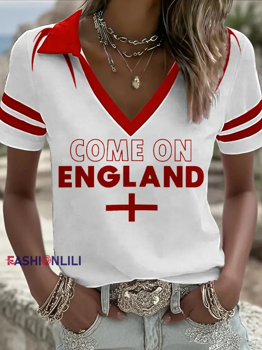 Women’s England Rugby Lover Printed Tops White / S