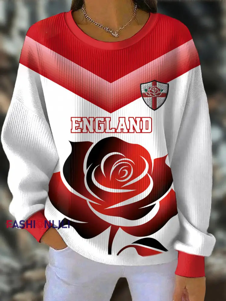 Women’s England Rugby Roses Lover Printed Sweatshirt White / S