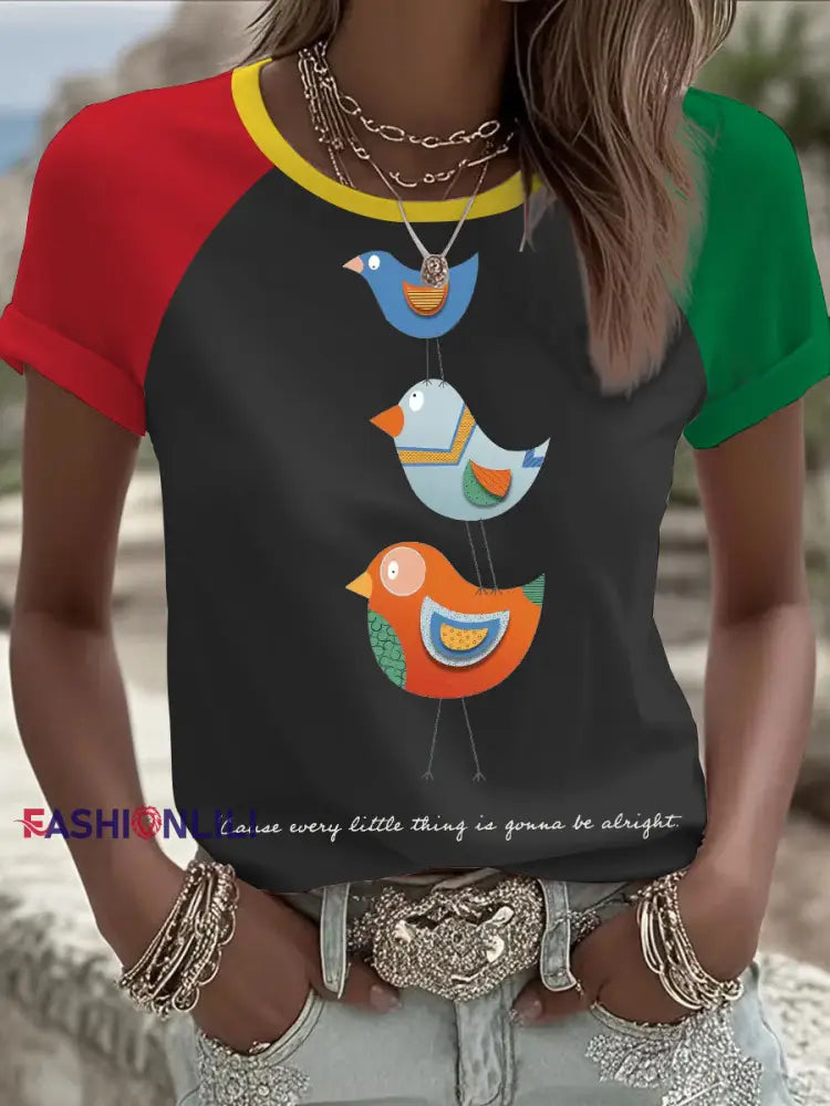 Women’s ’Every little thing is gonna be alright’ T-shirt Black / S