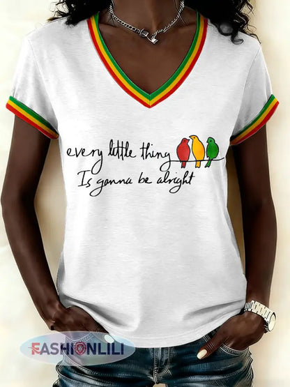 Women’s ’Every Little Thing Is Gonna Be Alright’ T-Shirt White / S