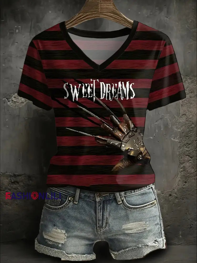 Women’s Halloween Horror Sweet Dreams Printed T-shirt