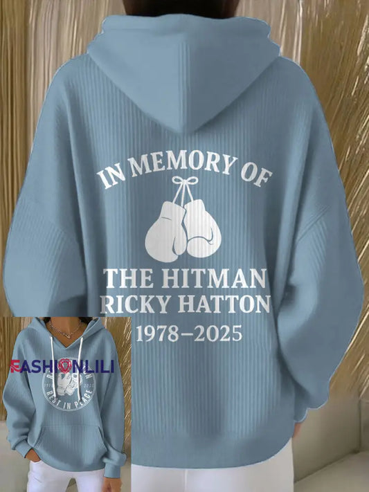 Women’s Hitman Rip Printed Hoodie Sky Blue / S