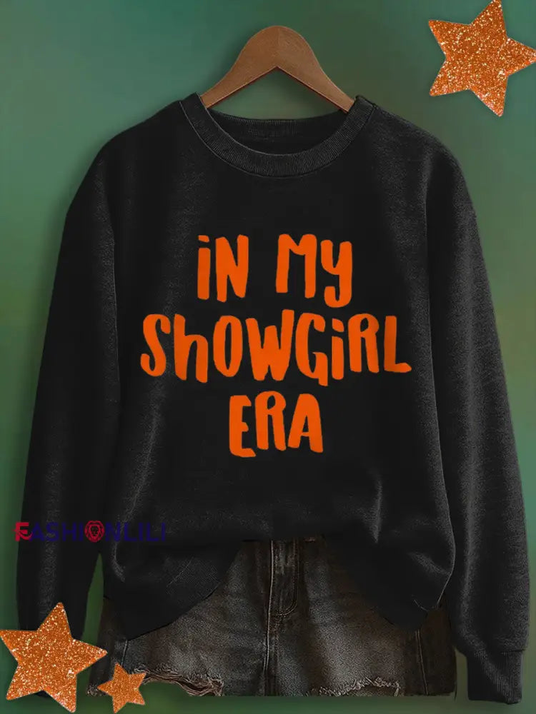 Women’s In My Showgirl Era Print Sweatshirt Black / S