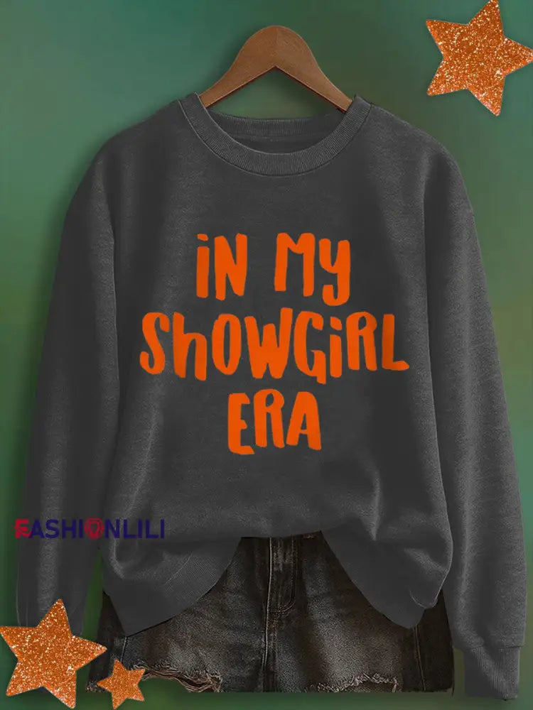 Women’s In My Showgirl Era Print Sweatshirt Dark Gray / S