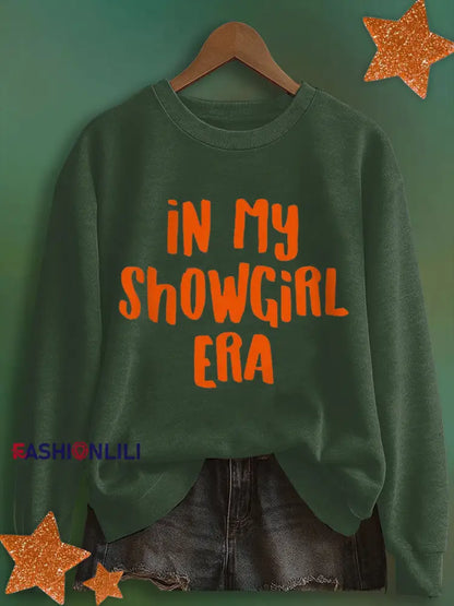 Women’s In My Showgirl Era Print Sweatshirt Dark Green / S