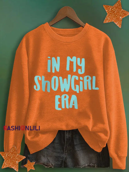 Women’s In My Showgirl Era Print Sweatshirt Orange / S