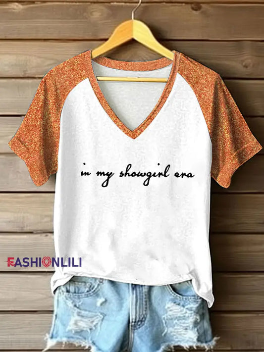 Women’s In My Showgirl Era Printed T-Shirt White / S