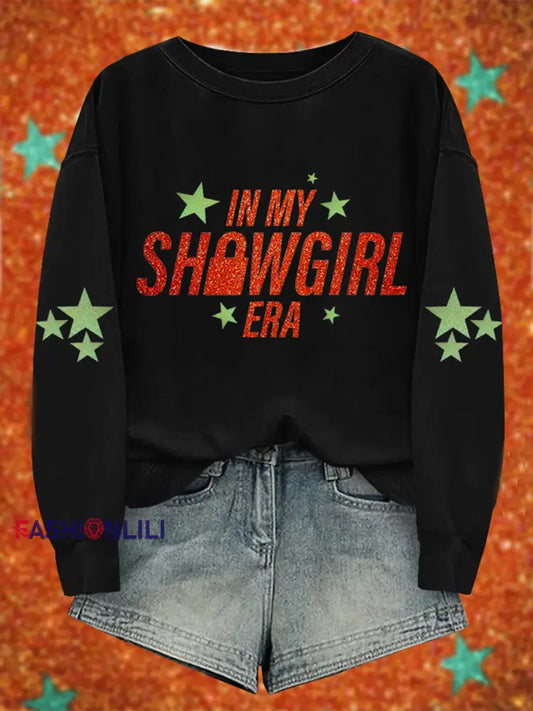 Women’s In My Showgirl Era Sweatshirt Black / S
