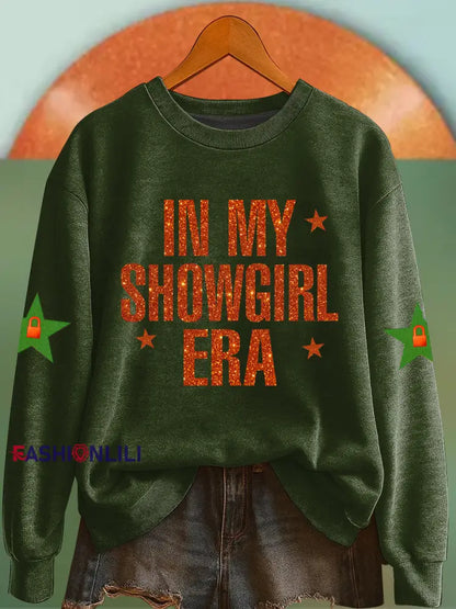 Women’s In My Showgirl Era Sweatshirt Dark Green / S